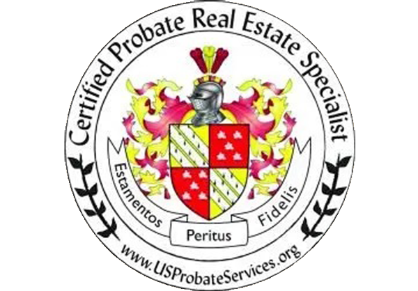 Emblem for Certified Probate Real Estate Specialist from the US Probate Service.
